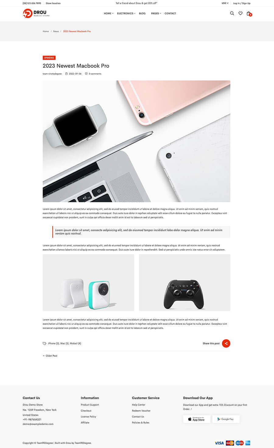 Drou - Electronics Store Shopify 2.0 Theme