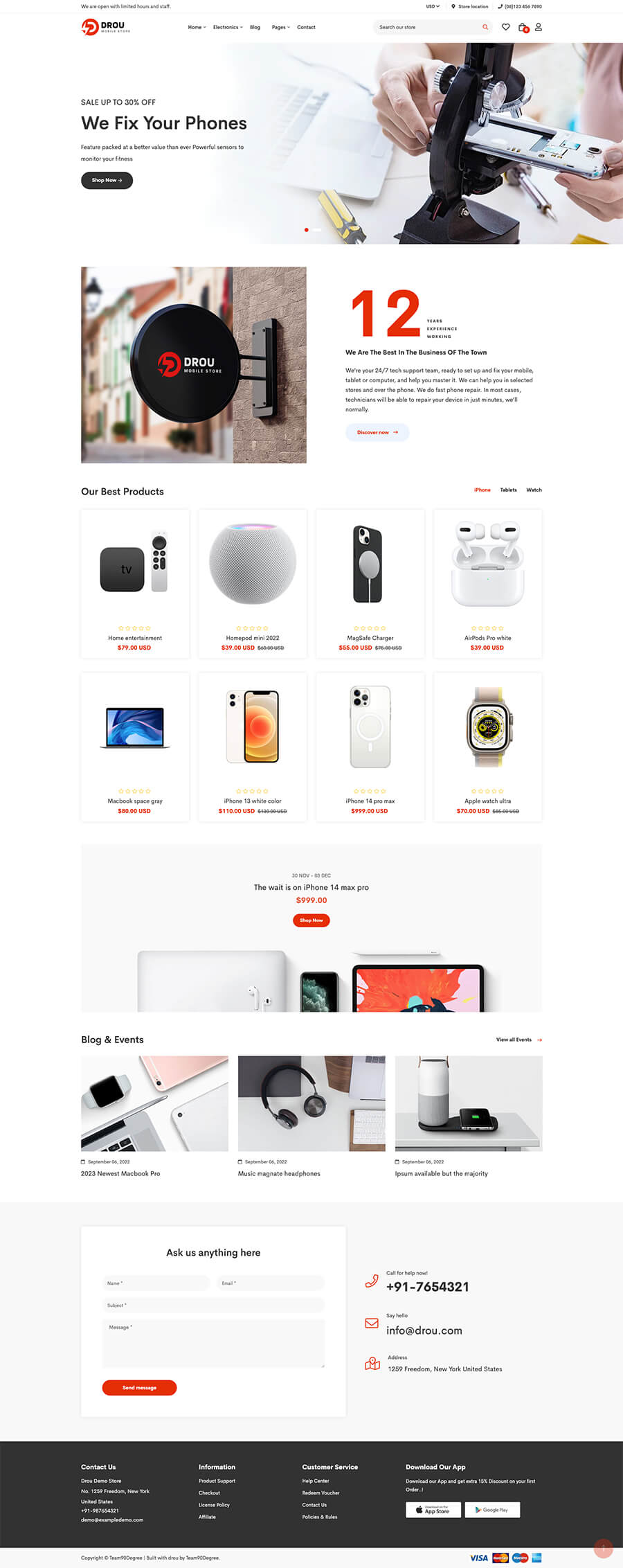 Drou - Electronics Store Shopify 2.0 Theme
