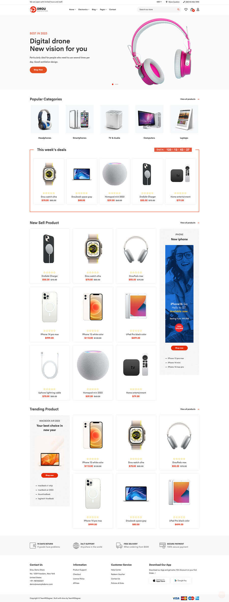 Drou - Electronics Store Shopify 2.0 Theme
