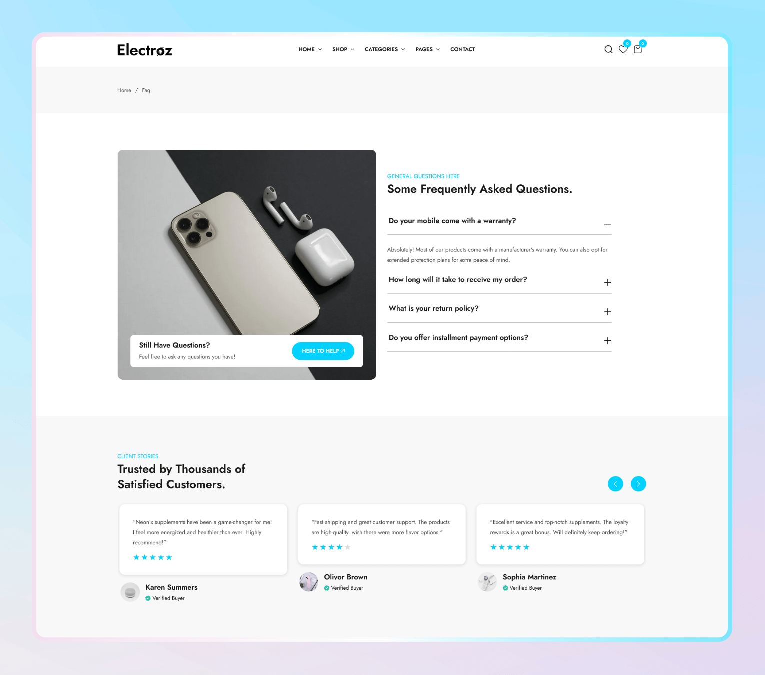 Electroz – Minimal & Clean Electronics Store Shopify 2.0 Theme