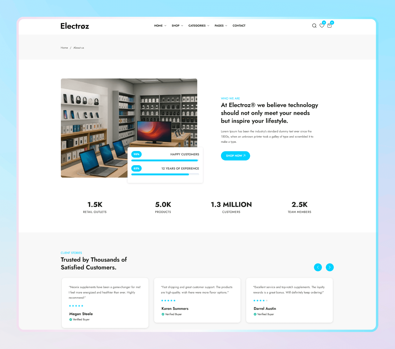 Electroz – Minimal & Clean Electronics Store Shopify 2.0 Theme