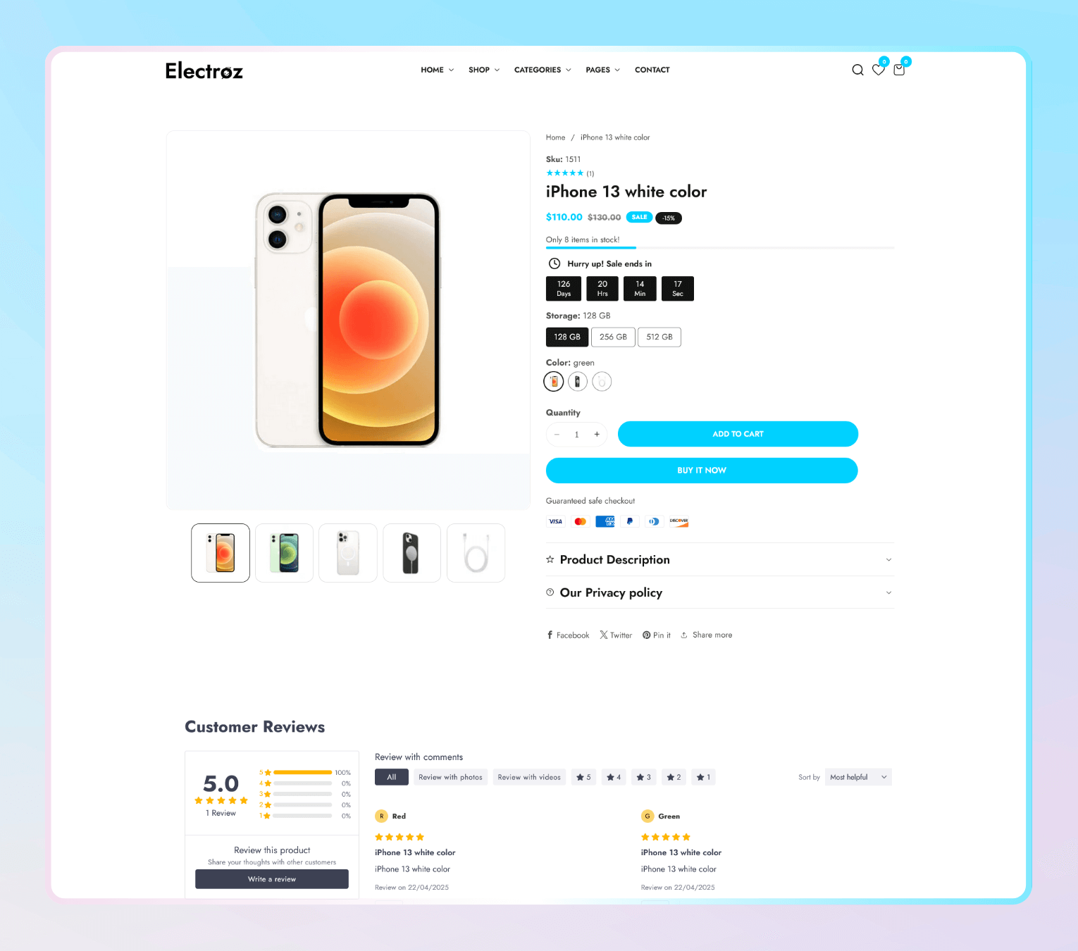 Electroz – Minimal & Clean Electronics Store Shopify 2.0 Theme