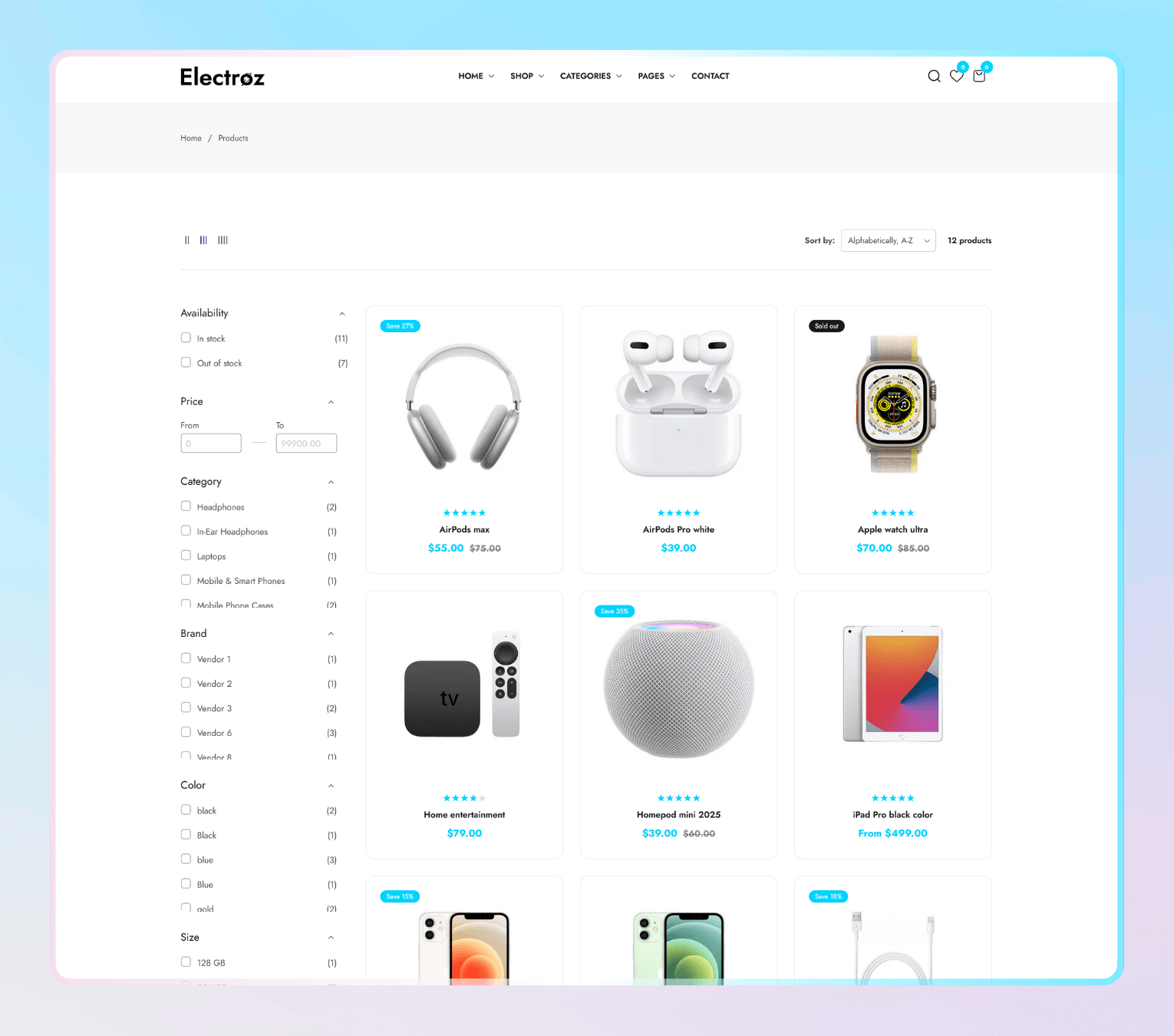 Electroz – Minimal & Clean Electronics Store Shopify 2.0 Theme