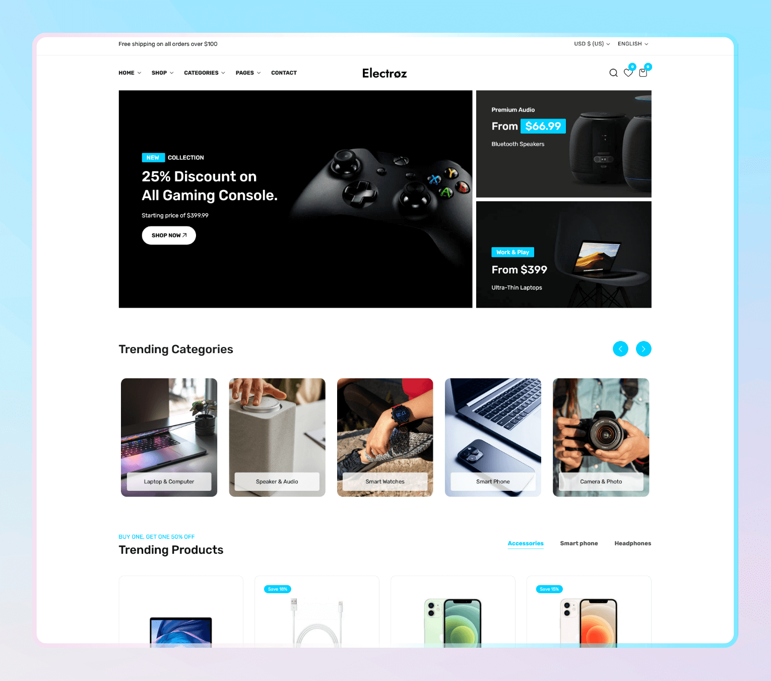 Electroz – Minimal & Clean Electronics Store Shopify 2.0 Theme