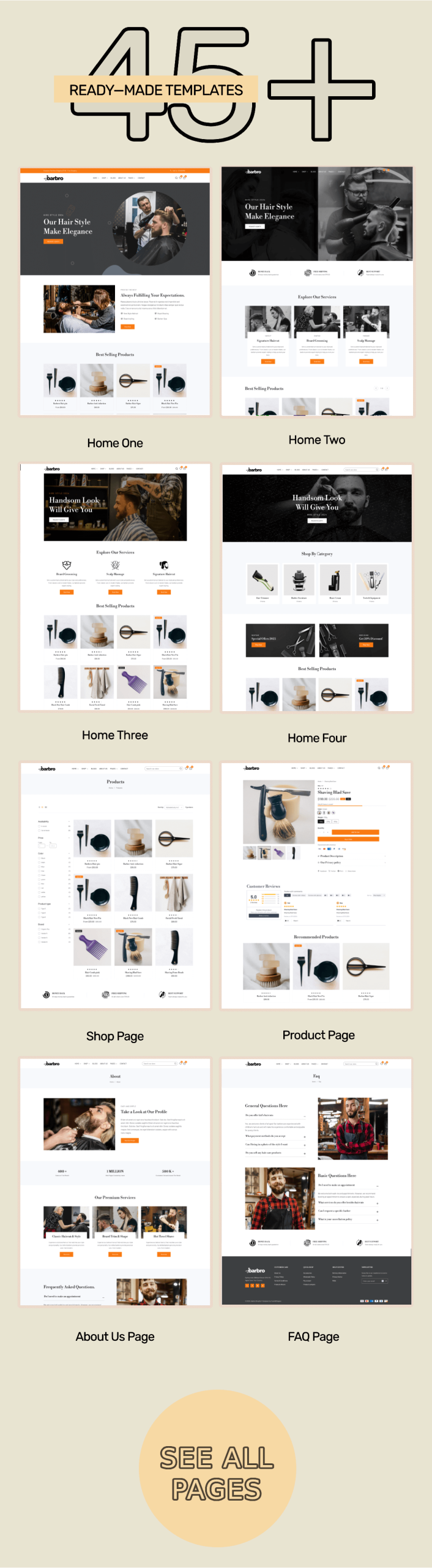 Barbro – Shopify Theme for Barbershops, Hair Salons & Grooming Stores.