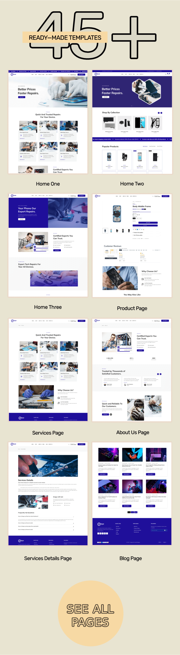 Ropair – Shopify Theme for Electronics Repair Shops Mobile Services & Tech Support