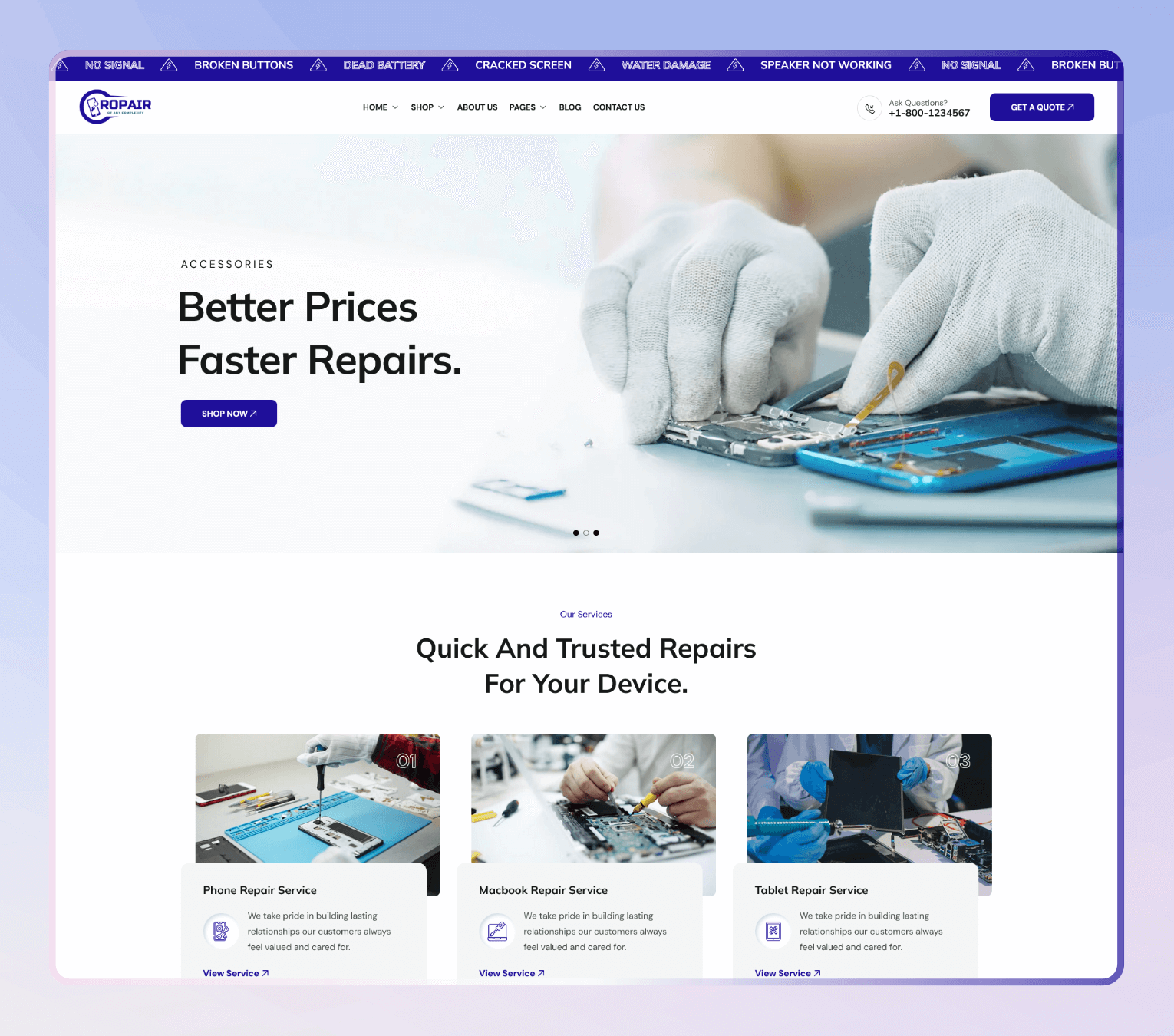 Electronics Repair Shopify Theme