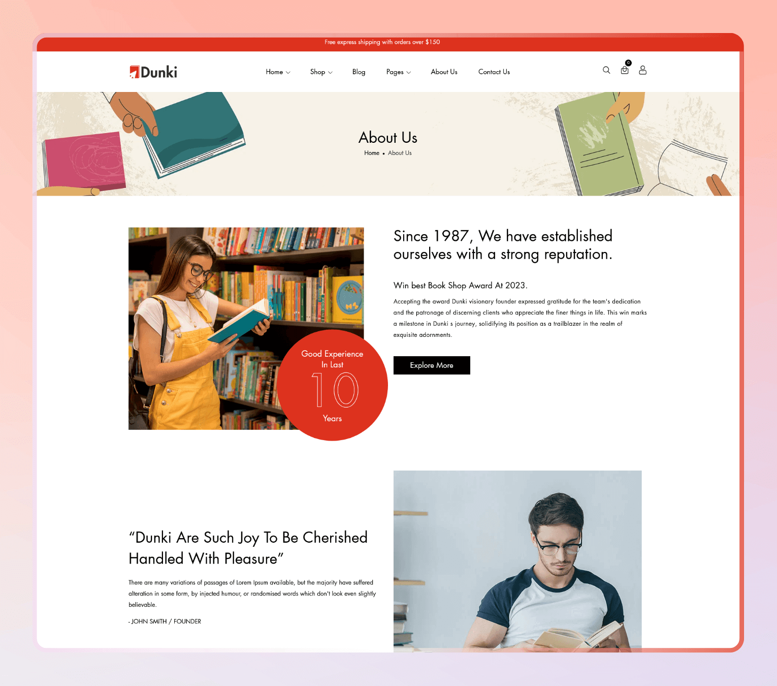 Dunki – Shopify Theme for Bookstores, Magazine Shops & Literary Brands.