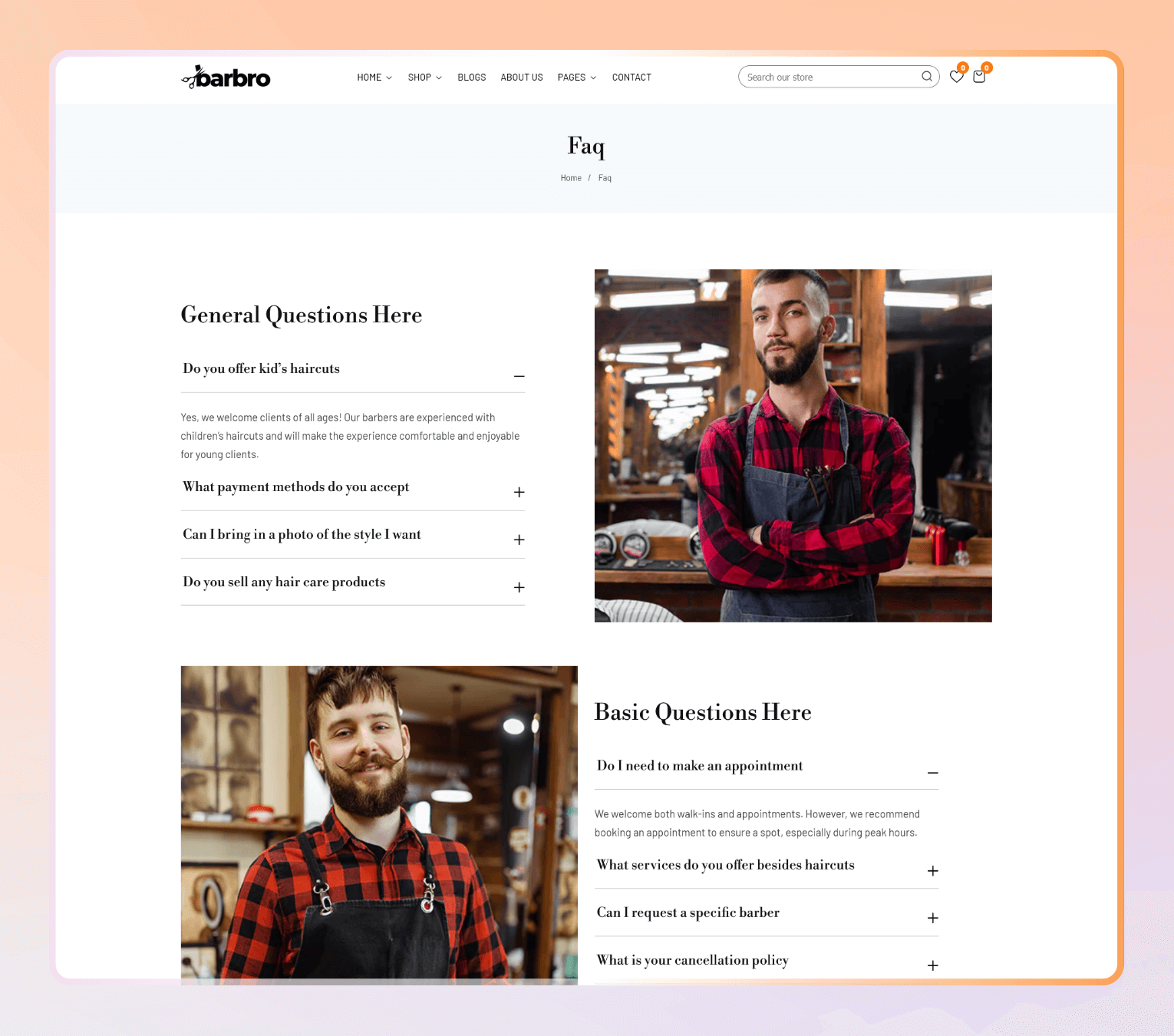 Barbro – Shopify Theme for Barbershops, Hair Salons & Grooming Stores.