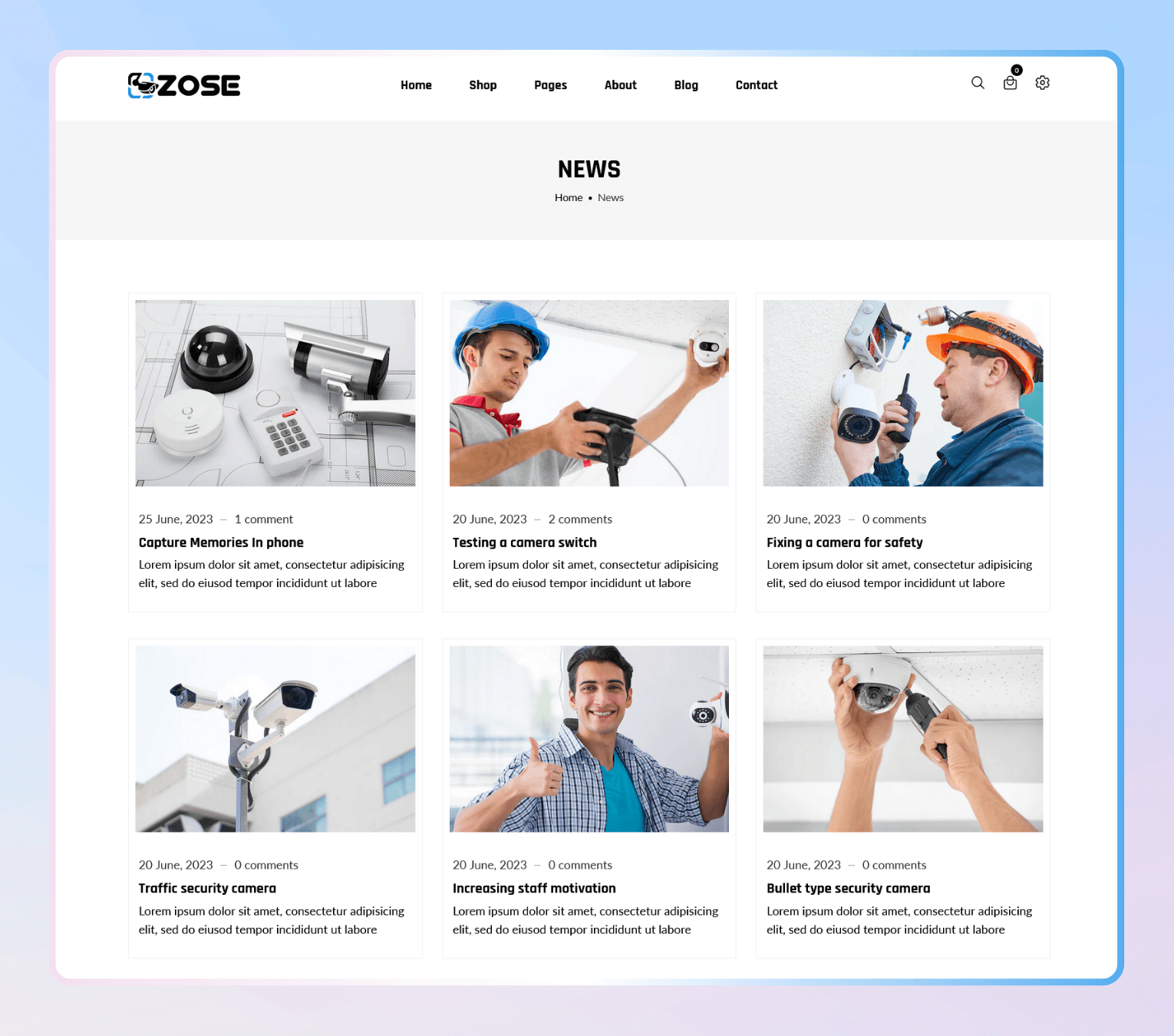 Zose – Shopify Theme for CCTV, Security Systems & Electronics Stores.