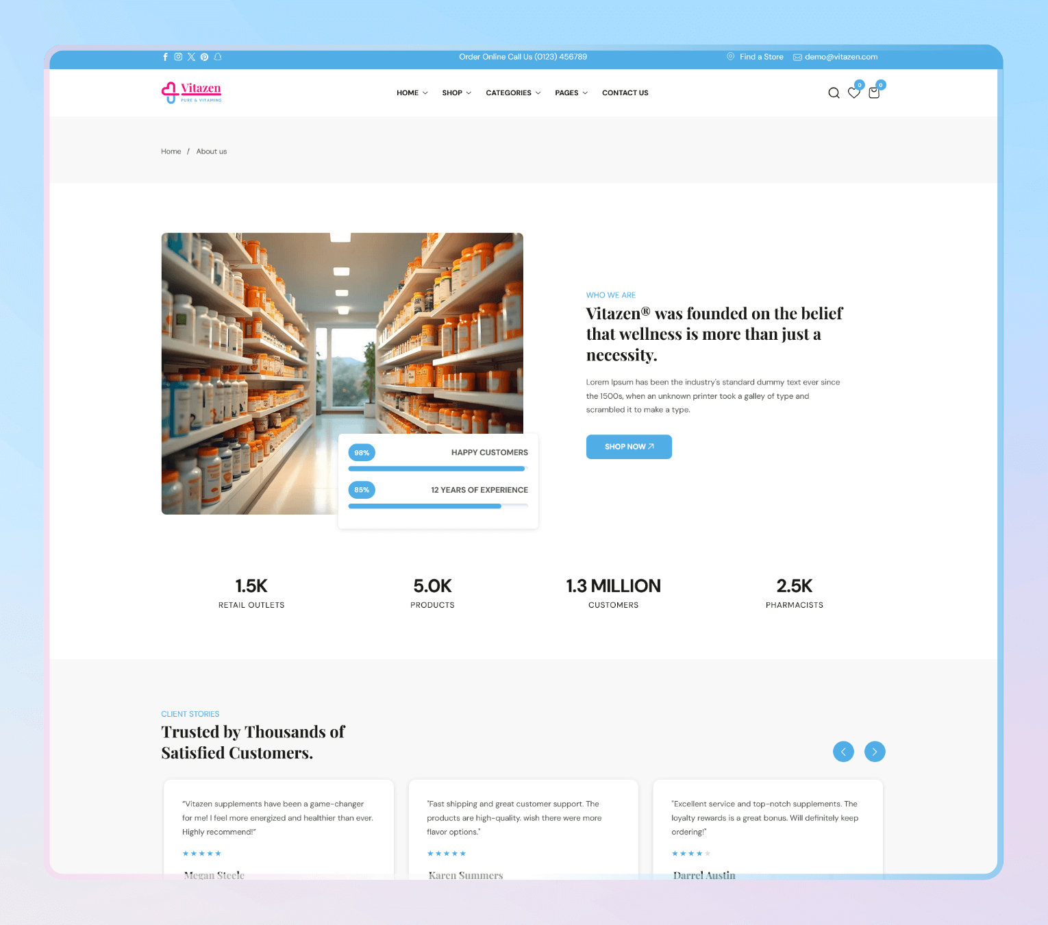 Vitazen – Shopify Theme for Health & Wellness Products
