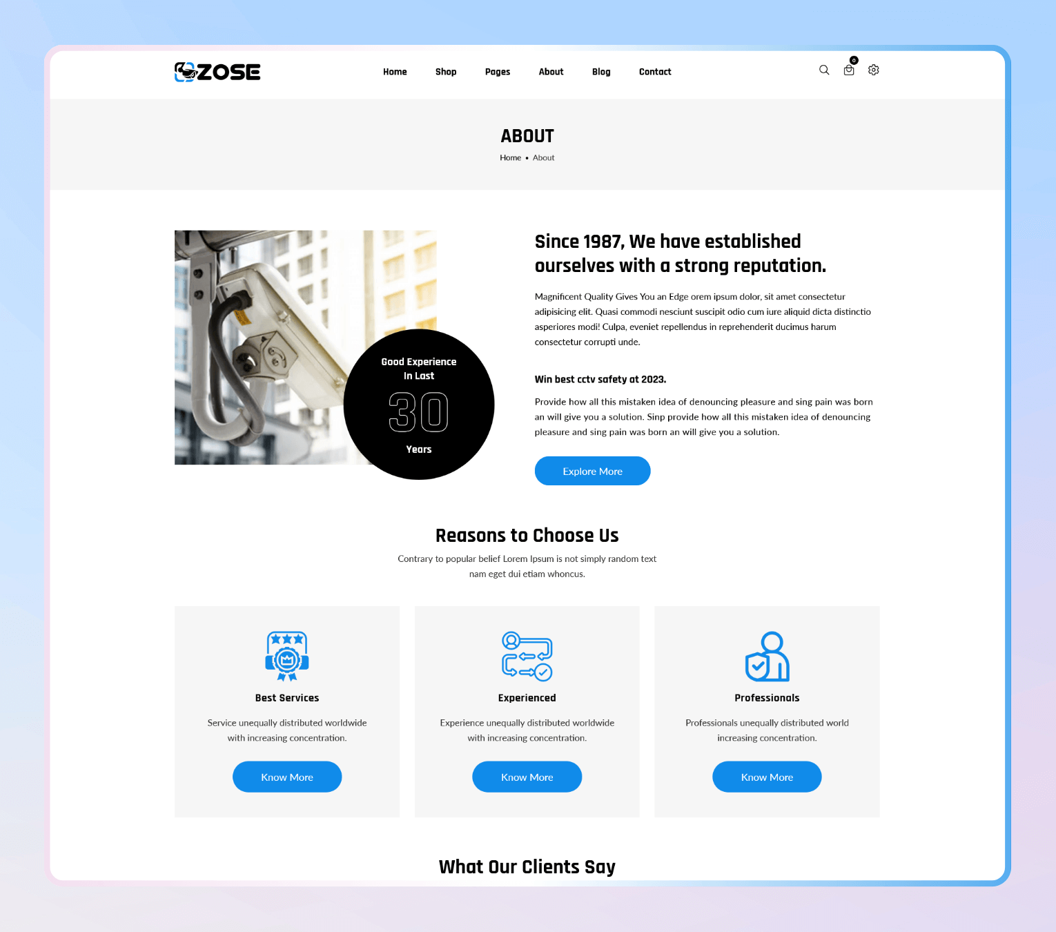 Zose – Shopify Theme for CCTV, Security Systems & Electronics Stores.
