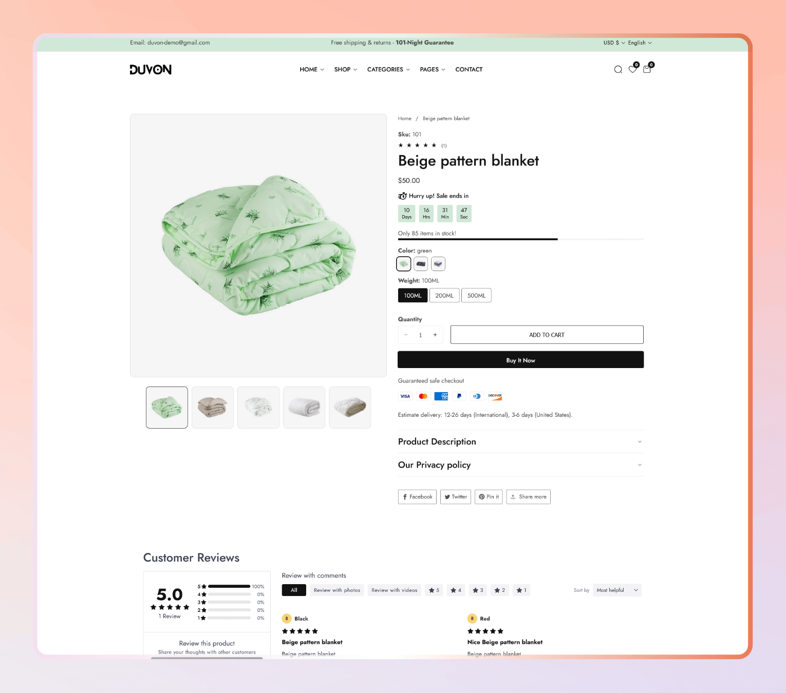 Duvon – Shopify 2.0 Theme for Bedding, Furniture & Modern Home Decor Stores