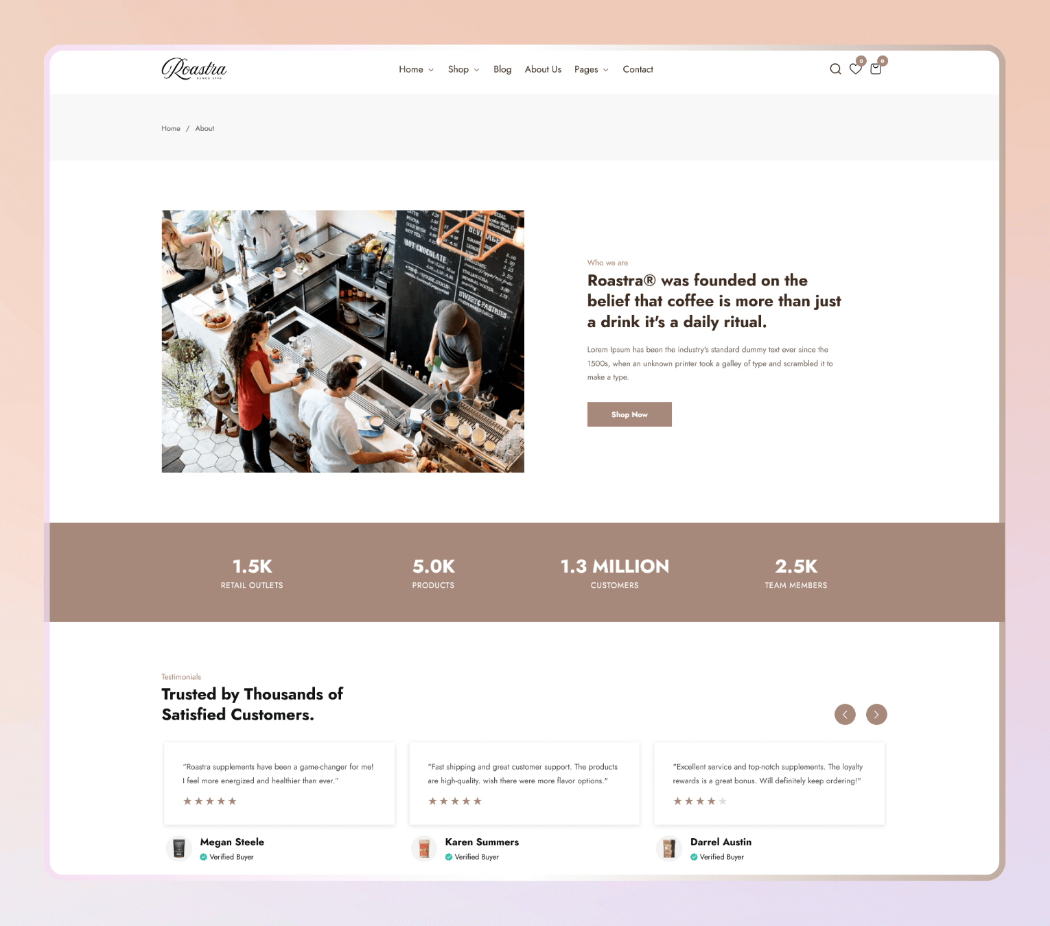 Roastra – Premium Shopify 2.0 Theme for Coffee Shops, Tea Stores & Beverage Brands