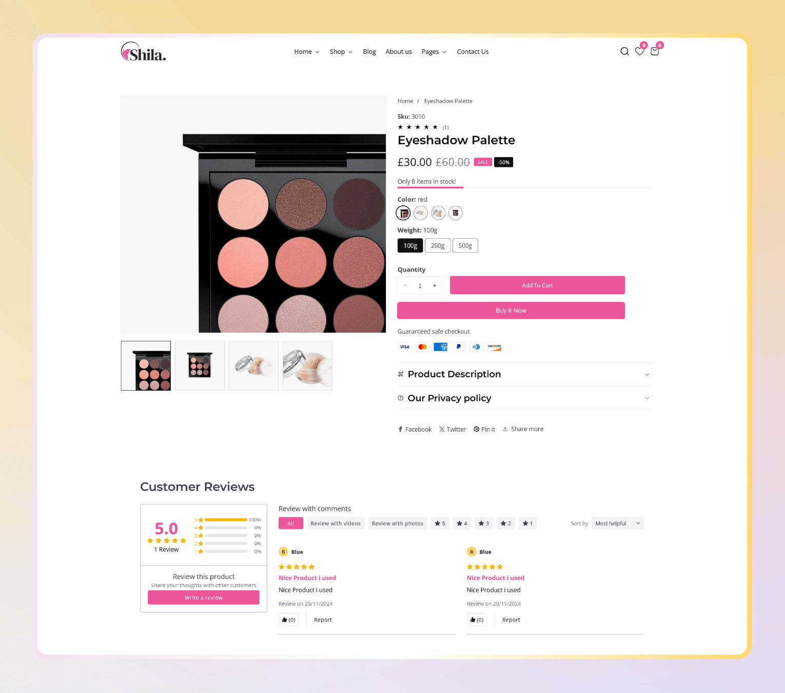 Shila – Premium Shopify 2.0 Theme for Cosmetics, Skincare & Beauty Stores