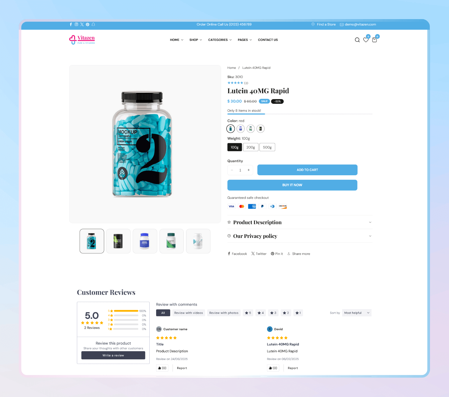Vitazen – Shopify Theme for Health & Wellness Products