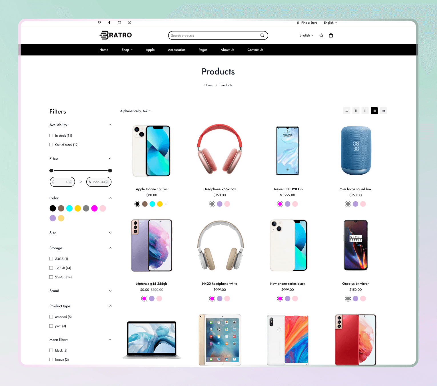 Bratro – Shopify Theme for Electronics, Gadgets & Tech Retail Stores