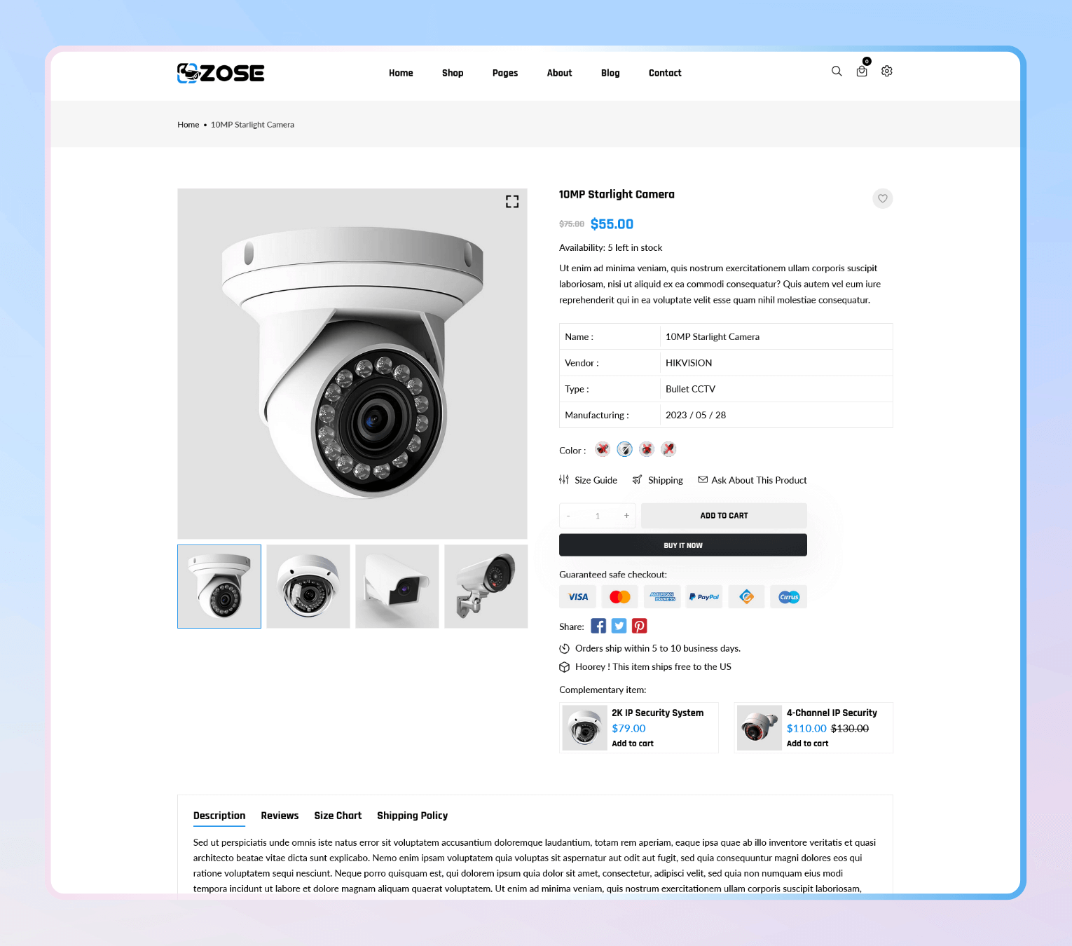 CCTV Shopify Theme for Security Systems & Electronics Stores