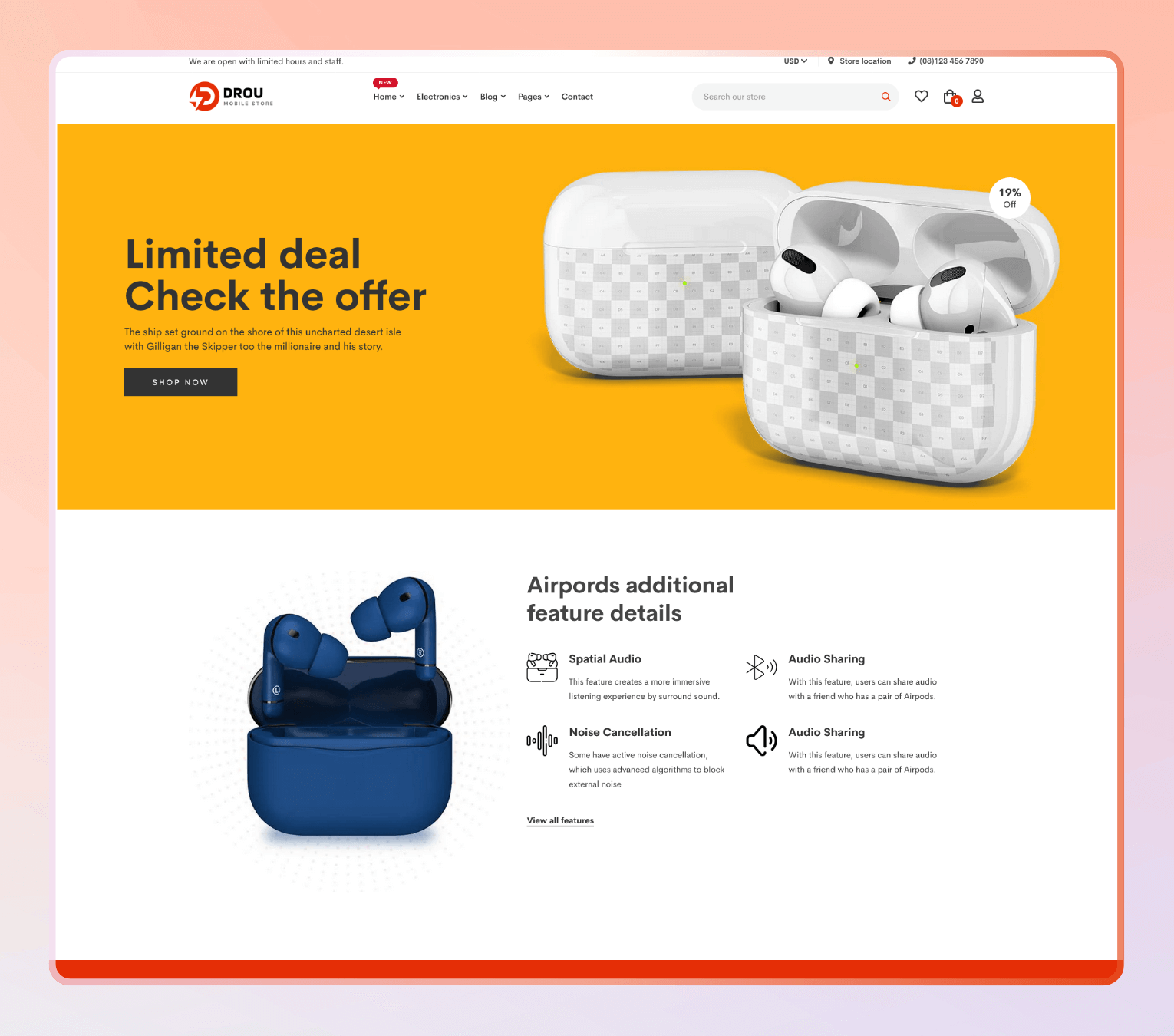 Drou – Minimal Shopify Theme for Electronics, Gadgets & Tech Accessories