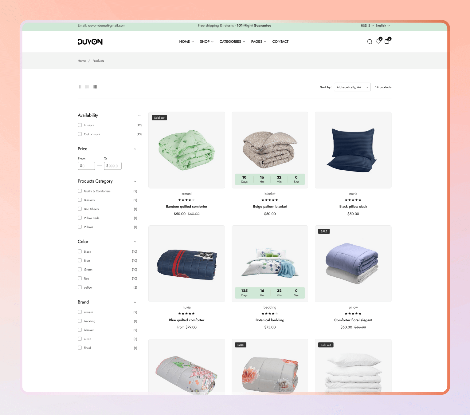 Duvon – Shopify 2.0 Theme for Bedding, Furniture & Modern Home Decor Stores