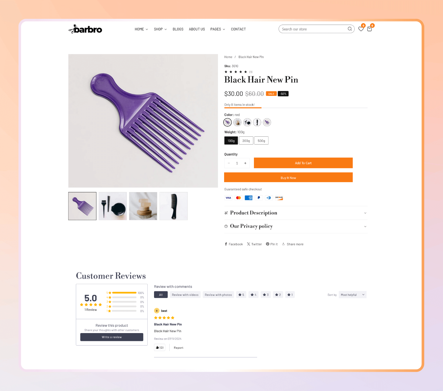 Barbro – Shopify Theme for Barbershops, Hair Salons & Grooming Stores.
