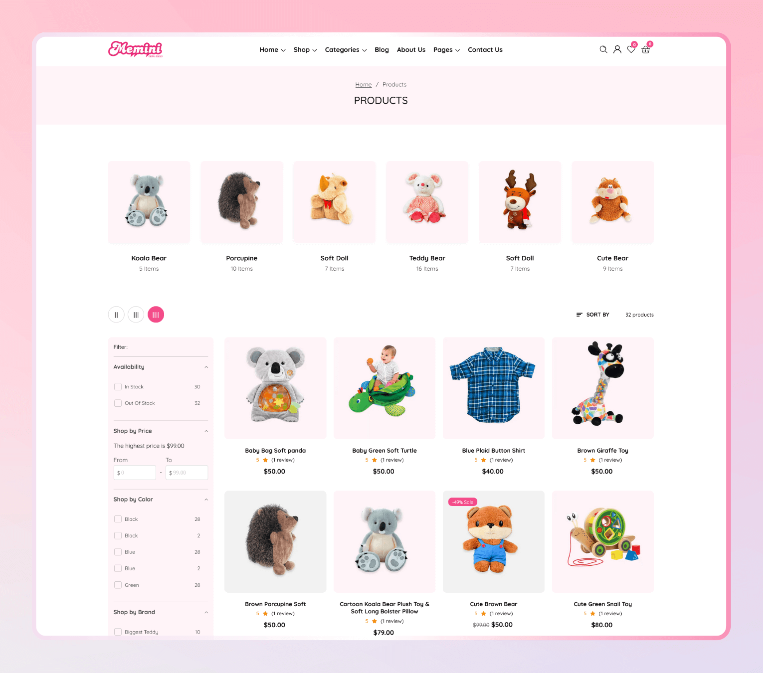 Memini – Shopify Theme for Kids Fashion, Toys & Baby Stores.