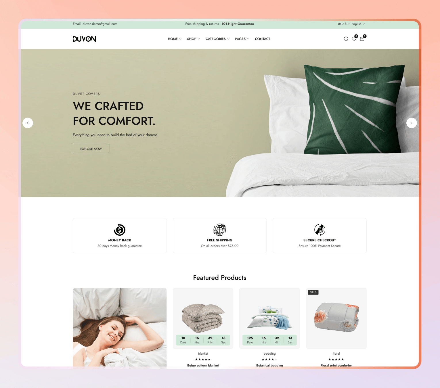 Duvon – Shopify 2.0 Theme for Bedding, Furniture & Modern Home Decor Stores