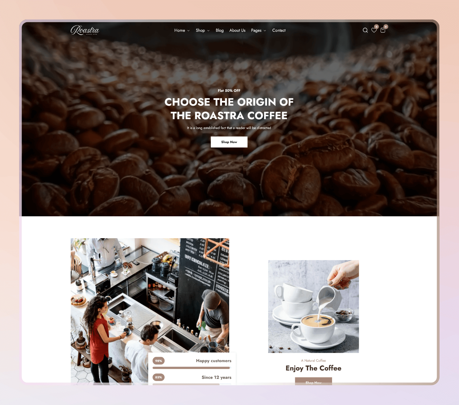 Roastra – Premium Shopify 2.0 Theme for Coffee Shops, Tea Stores & Beverage Brands