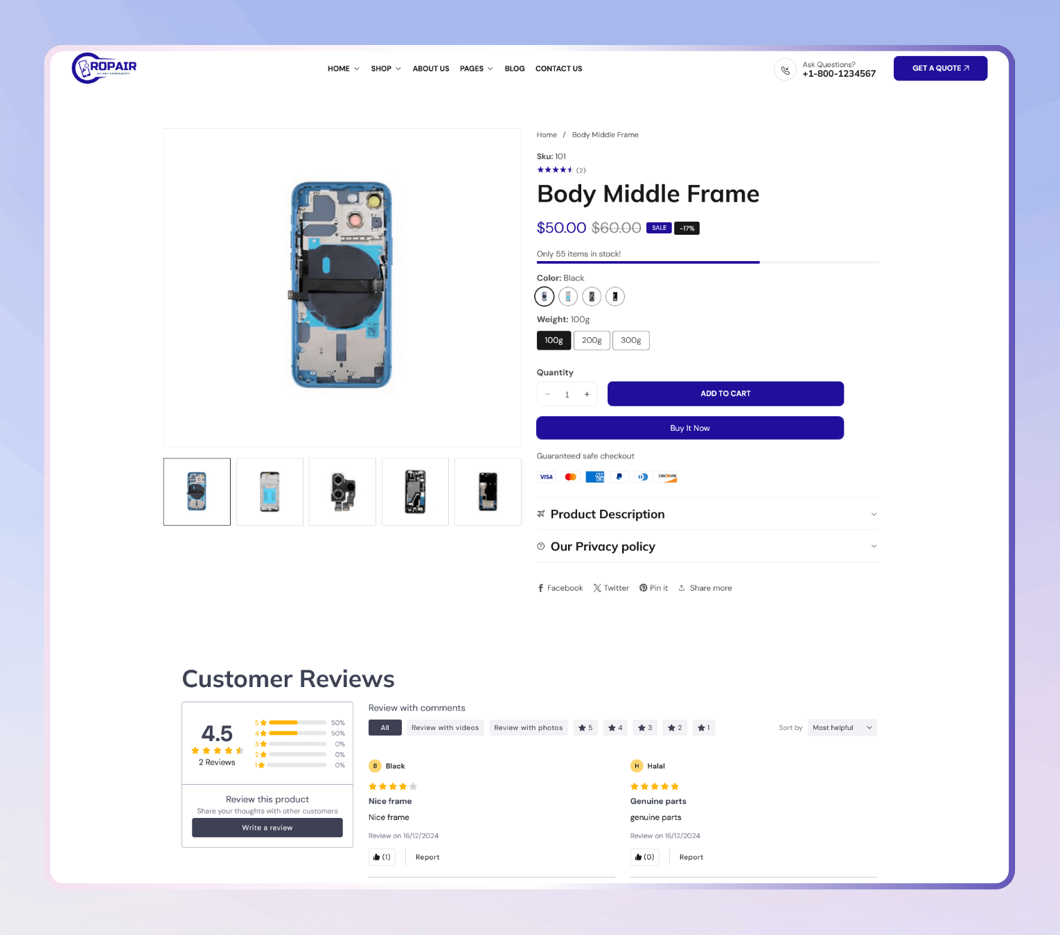 Ropair – Shopify Theme for Electronics Repair Shops Mobile Services & Tech Support