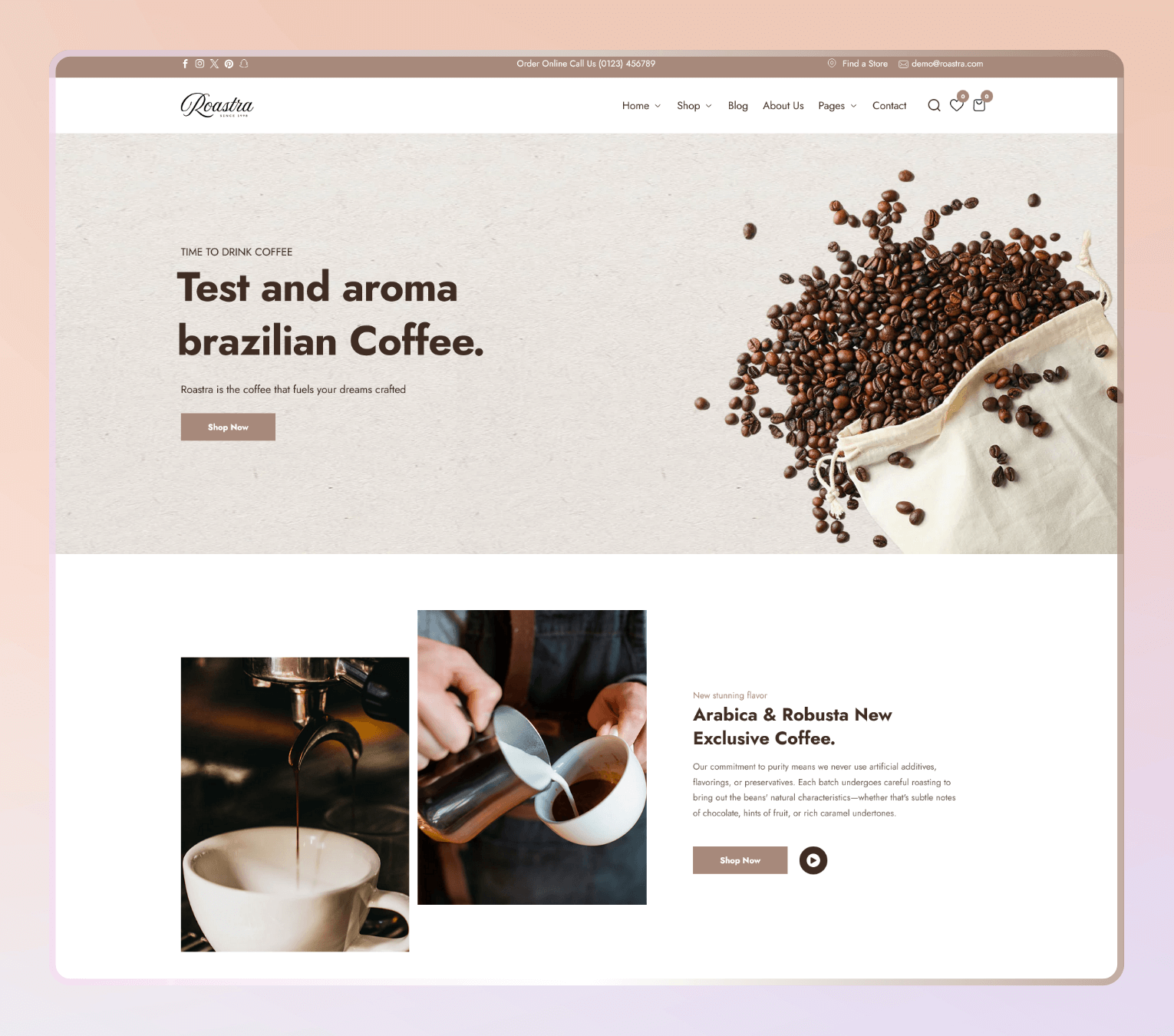 Roastra – Premium Shopify 2.0 Theme for Coffee Shops, Tea Stores & Beverage Brands