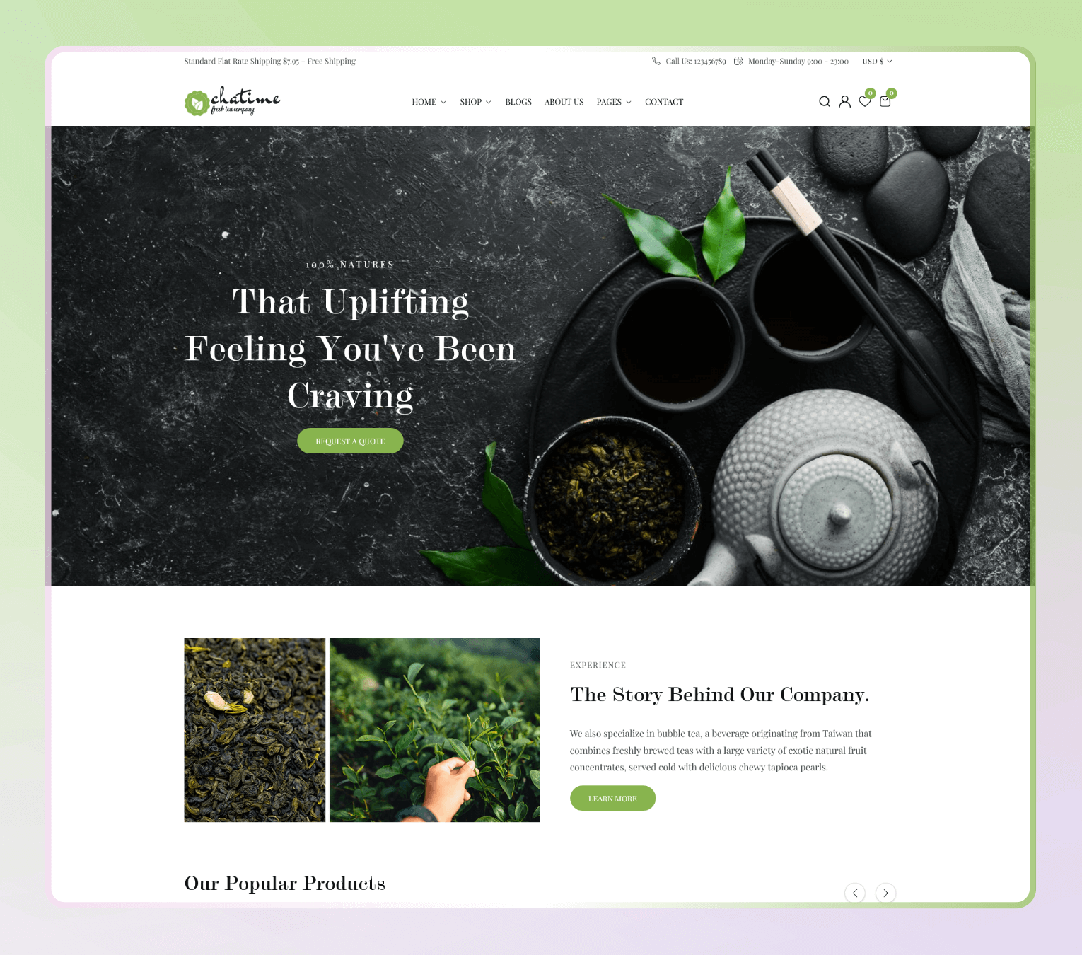 Chatime – Shopify 2.0 Theme for Matcha, Organic Tea & Beverage Stores