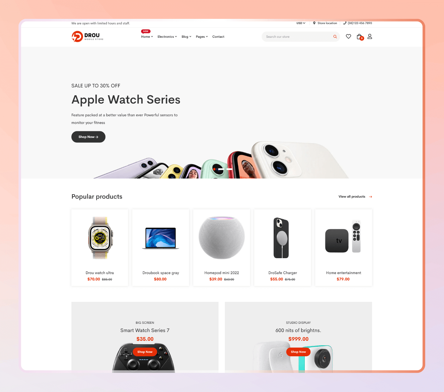 Drou – Minimal Shopify Theme for Electronics, Gadgets & Tech Accessories
