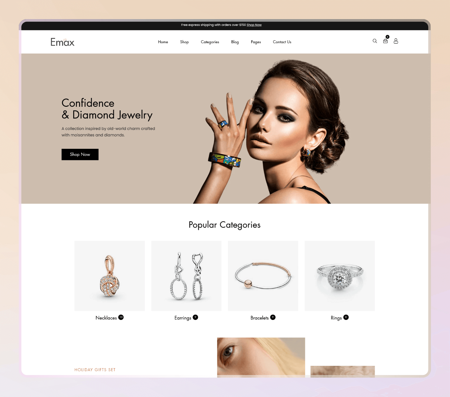 Emax – Minimal Shopify Theme for Jewelry, Accessories & Luxury Boutiques