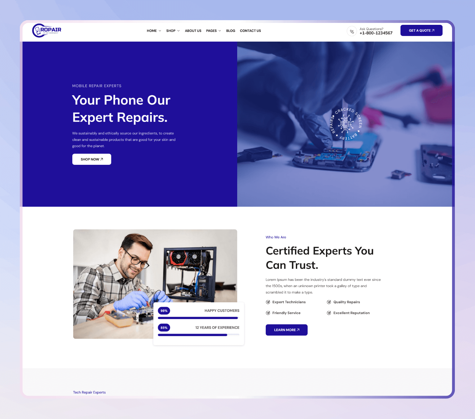 Ropair – Shopify Theme for Electronics Repair Shops Mobile Services & Tech Support
